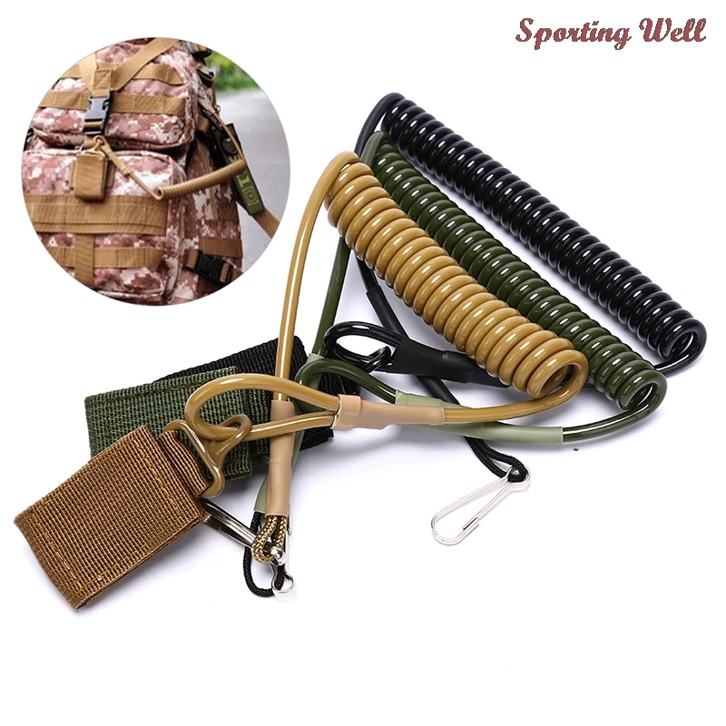 

Outdoor Military Elastic Spring Rope Backpack Airsoft Coil Sling Lanyard Belt backpack lanyard strap bag gun