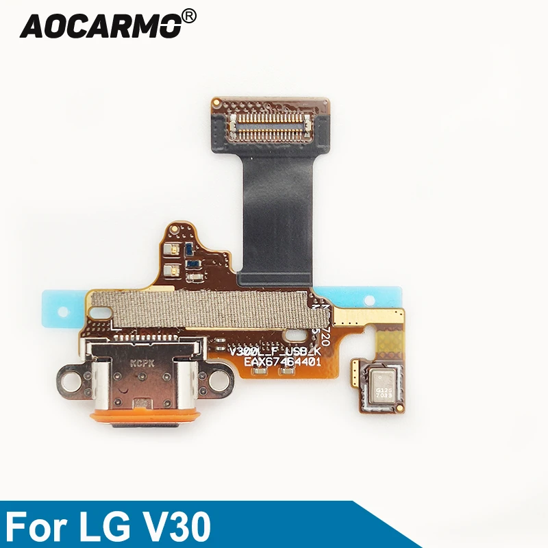 Шлейф Aocarmo для зарядного USB-порта LG V30 /V30 + Plus док-разъем микрофон печатная плата