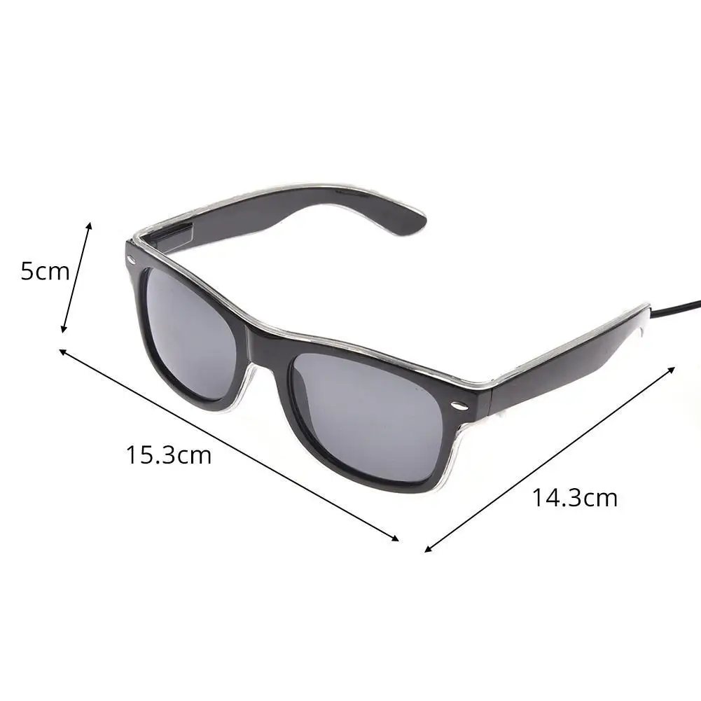 1 шт. стандартный черный светящийся светодиодный светильник для очков EL Wire