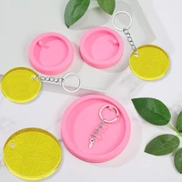 round circle mold diy epoxy resin molds silicone mould mold for keychain glossy 2 sizes finish v7n0