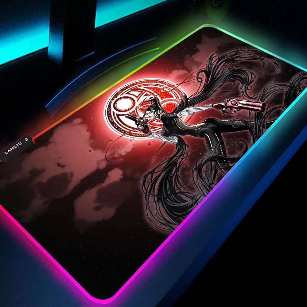 

Bayonetta Gaming Pad Desktop Computer Anime Mouse Pad Xxl Rgb Led Gamer Accessories Large Mat Gloway Desk Mats Pad Pad for Mouse