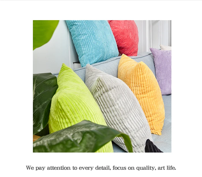 CANIRICA Pillow Cover For Living Room Velvet Cushion Cover 45x45cm Decorative Pillow Corduroy Funda Cojin Sofa Nordic Home Decor