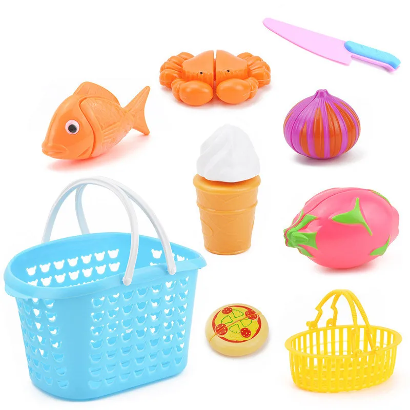 26 шт./лот корзина с ножом и вилкой для овощей фруктов покупок игровой домик