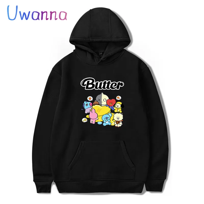 Kpop Women Hoodies Oversized Butter Hoodie Women Sweetshirts Camisetas Mujer Cute Cartoon Casual Femme Long Sleeve Clothing
