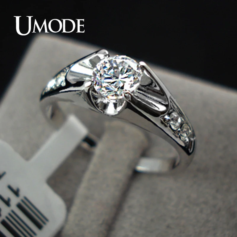 UMODE модное розовое золото цвет обручальные кольца для женщин обручальное кольцо с высшего класса AAA CZ Кристалл Прекрасный Bague Femme AJR0064