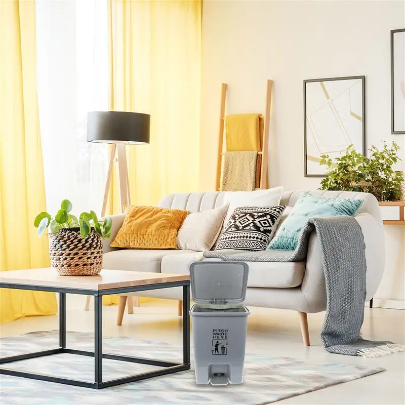 

1Pc Step Trash Can 15L Large Capacity Garbage Can Home Office Rubbish Bin