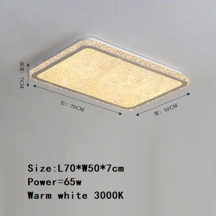 L70xW50cm Warm white Современный хрустальный светильник-люстра в виде подсвечника кристальная круговая квадратная iluminaria люстры потолочные люстры de cristal luminarias - Цвет абажура: L70xW50cm Warm white