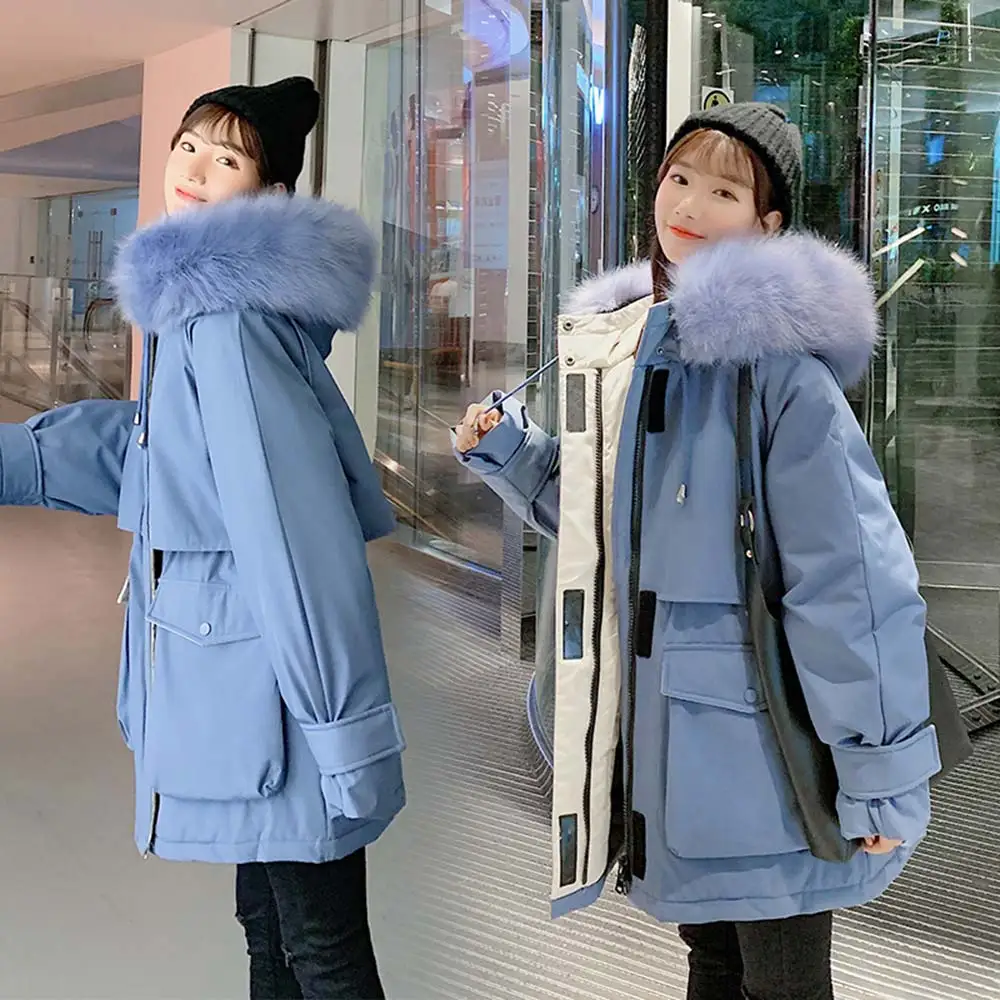 GRELLER Long Parkas 2020 New Autumn Military Winter Jackets Women Coats Thick Warm Big Fur Hooded Winter Coat Jacket Women