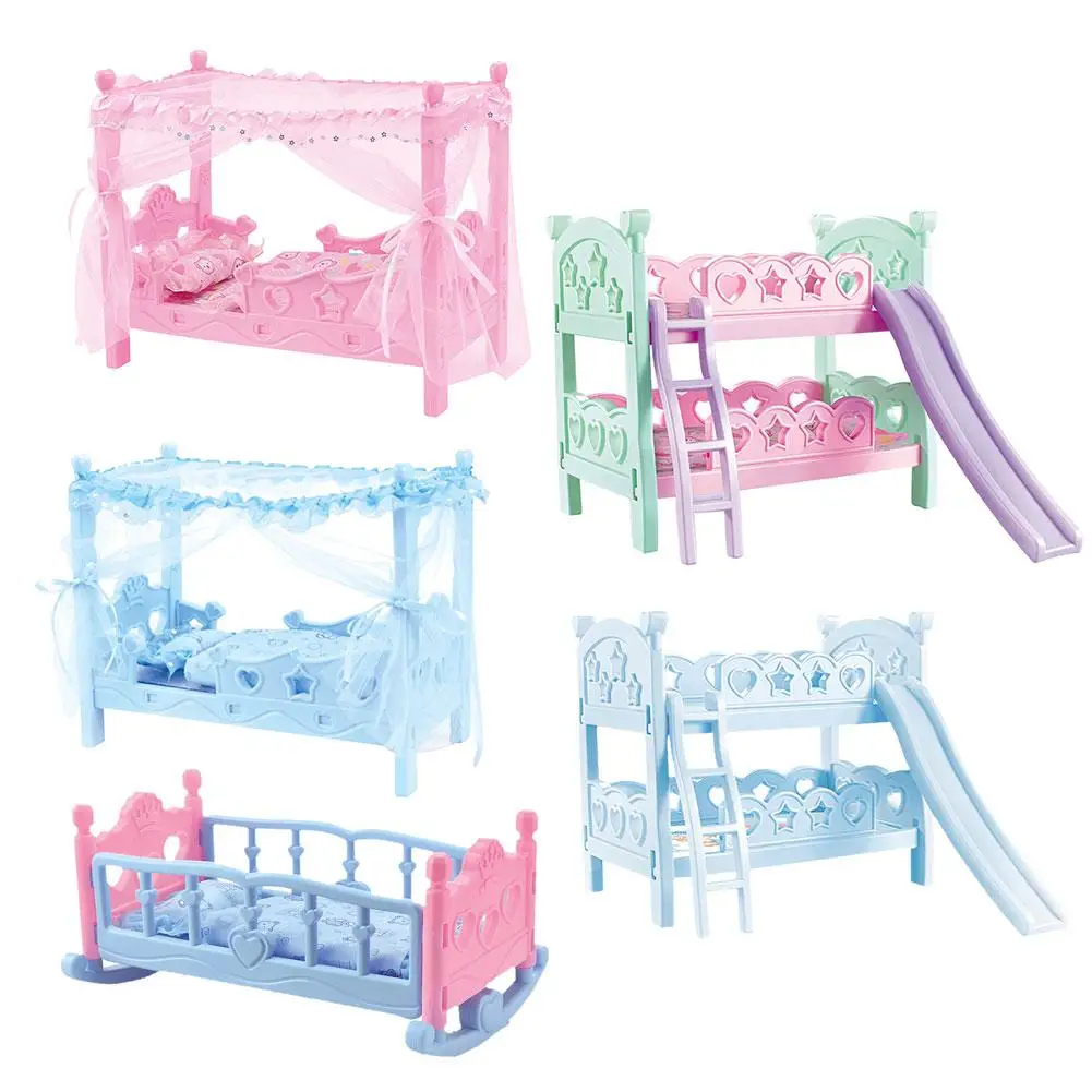 

Children Girls Play House Toy Bed Princess Doll Toys Shaker Hammock Simulation Crib For Girl Toys Gift