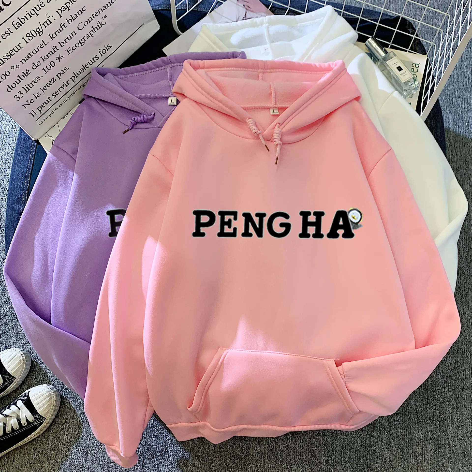 Женские толстовки PENGSOO с длинным рукавом уличная одежда флисовые повседневные