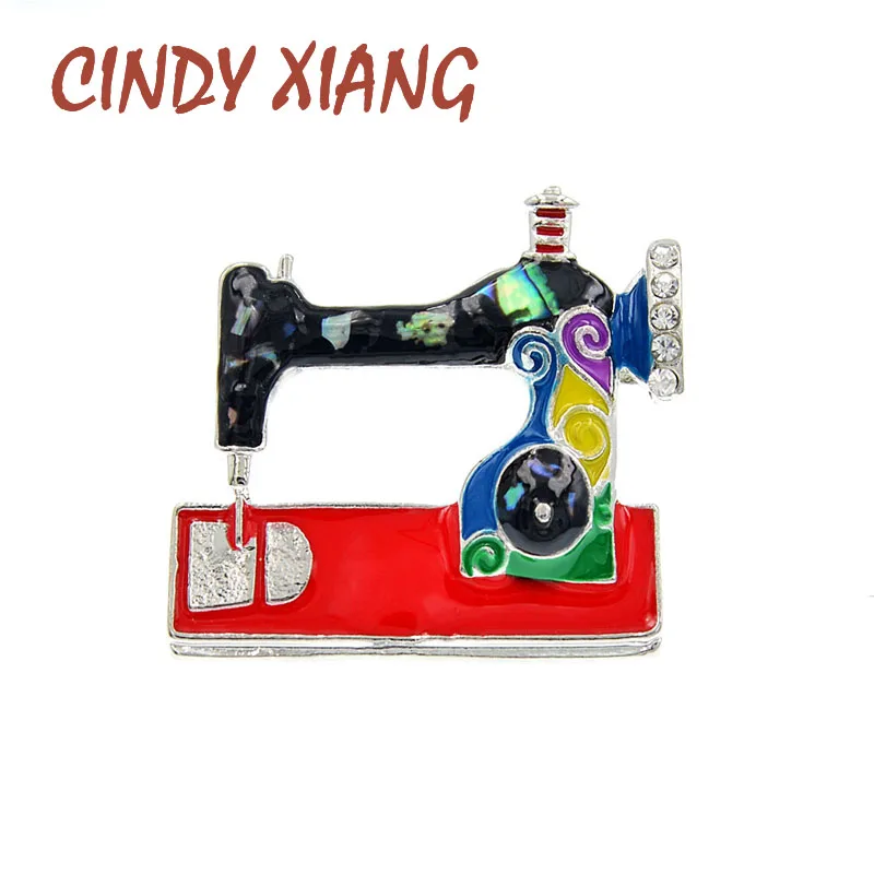 CINDY XIANG Новое поступление эмалированная швейная машина брошь красочные модные