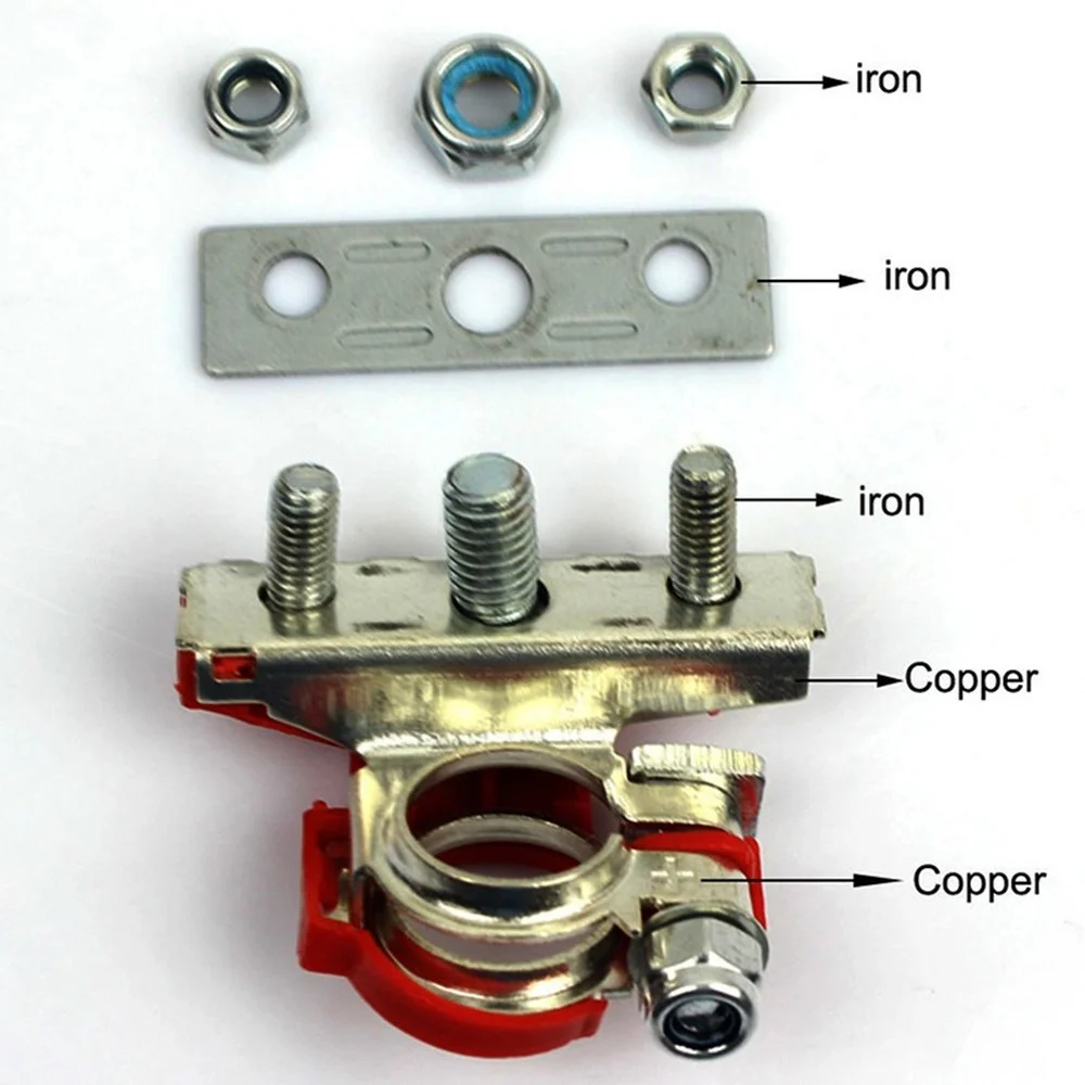 

2Pcs Pure Copper Car Battery Terminal Connector Battery Quick Release Battery Clamps for most vehicles Car Accessories