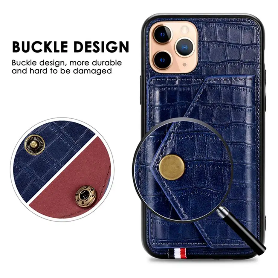 Чехол-книжка из искусственной кожи под крокодиловую кожу для iPhone 11 Pro Max чехол