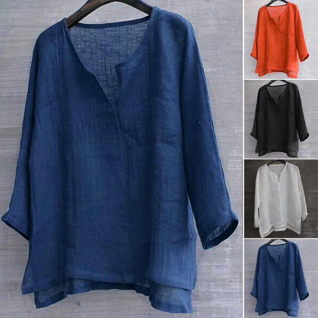 

Mens Brief Breathable Comfy Solid Color Long Sleeve Loose Casual shirt Blouse office blouse loose mens linen shirts plus size
