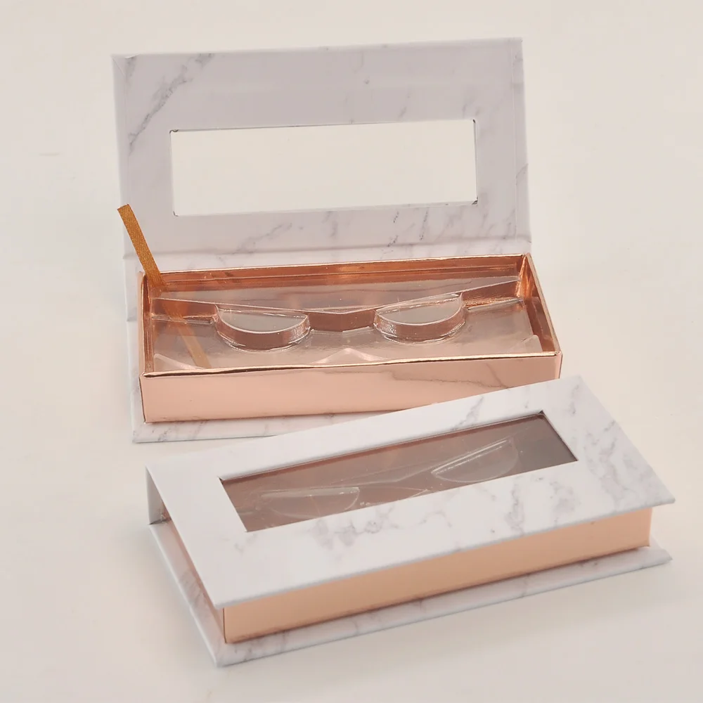 

Wholesale Eyelash Packaging Box Lash Boxes Package Custom Magnetic Marble Grey 25mm Mink Lashes Makeup Storage Case bulk Vendor