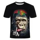 Футболка мужская с 3d-изображением животных, смешная рубашка с рисунком обезьяны, гориллат, уличная одежда в стиле унисекс, в стиле хип-хоп, Харадзюку, с коротким рукавом