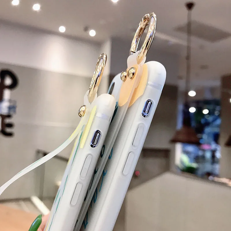 Ремешок на запястье Чехол для samsung Galaxy Note 10+ 8 9 S9 S8 S10 плюс S10e A40 A50 A60 A70 фруктовый Апельсиновый Лимонный ТПУ накладка держатель для телефона