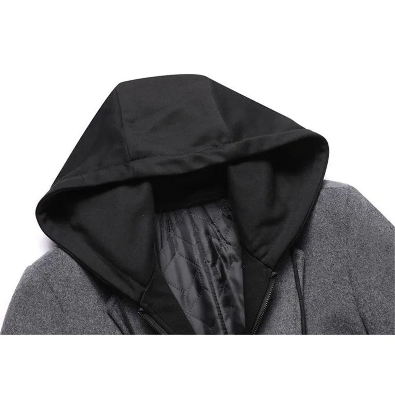 Новое поступление 2021 мужское шерстяное пальто с капюшоном приталенное со