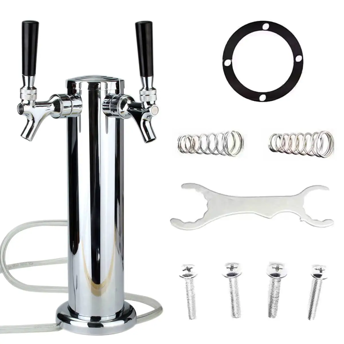 

Two Way Column Beer Tower Tap Beer Dispenser Stainless Steel Material Beer Tower Brass Tap For Bar Homebrew Beer Dispenser