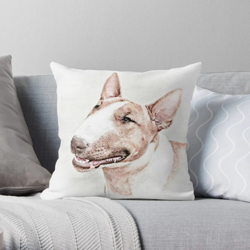 

Bull Terrier Throw Pillow Pillow Case Polyester Home Decora Pillowcases Throw Pillow Case kussensloop almohada poszewka