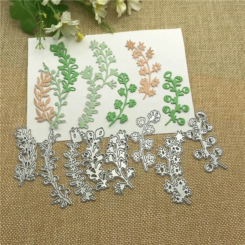 

8pcs Leaves lace Craft Metal stencil mold Cutting Dies decoration scrapbook die cuts Album Paper Craft Embossing DIY Card Crafts