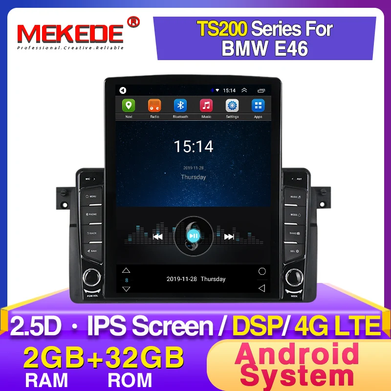MEKEDE 9 7 дюймов 2 + 32G DPS IPS android 2din автомобильный Радио мультимедийный плеер для BMW E46 M3
