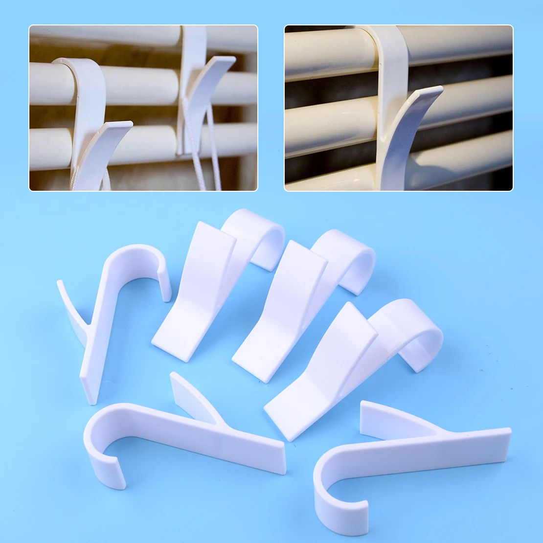 

LETAOSK 6PCS High Quality White Clothes Hanger for Heated Towel Rail Radiator Tubular Bath Holder Hook