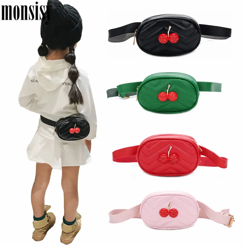 Monsisy 2019 детская поясная сумка для девочек модная нагрудная вишневого цвета чехол