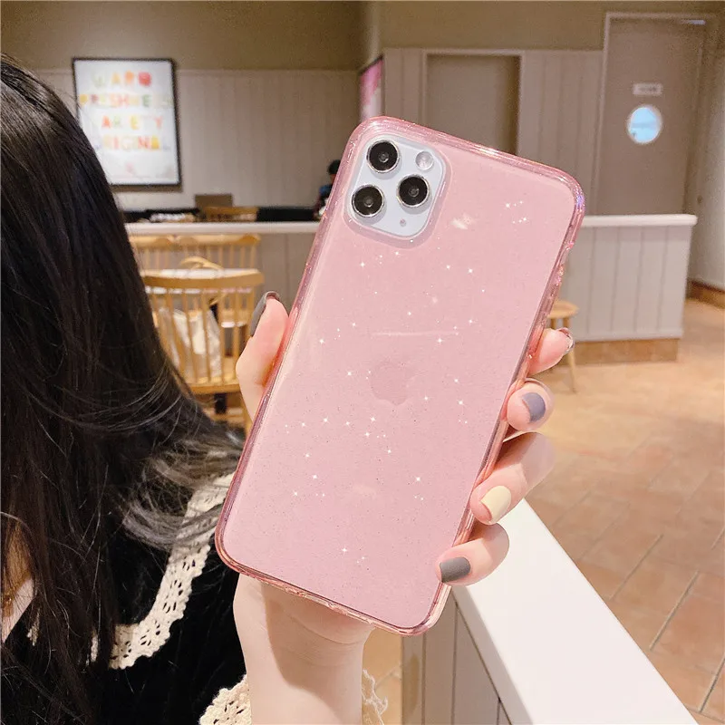 Fashion Glitter Transparent Bling Phone Cover For iPhone 7 8 6 6S Plus Clear TPU Soft Box 11 Pro Max X XS XR Case |