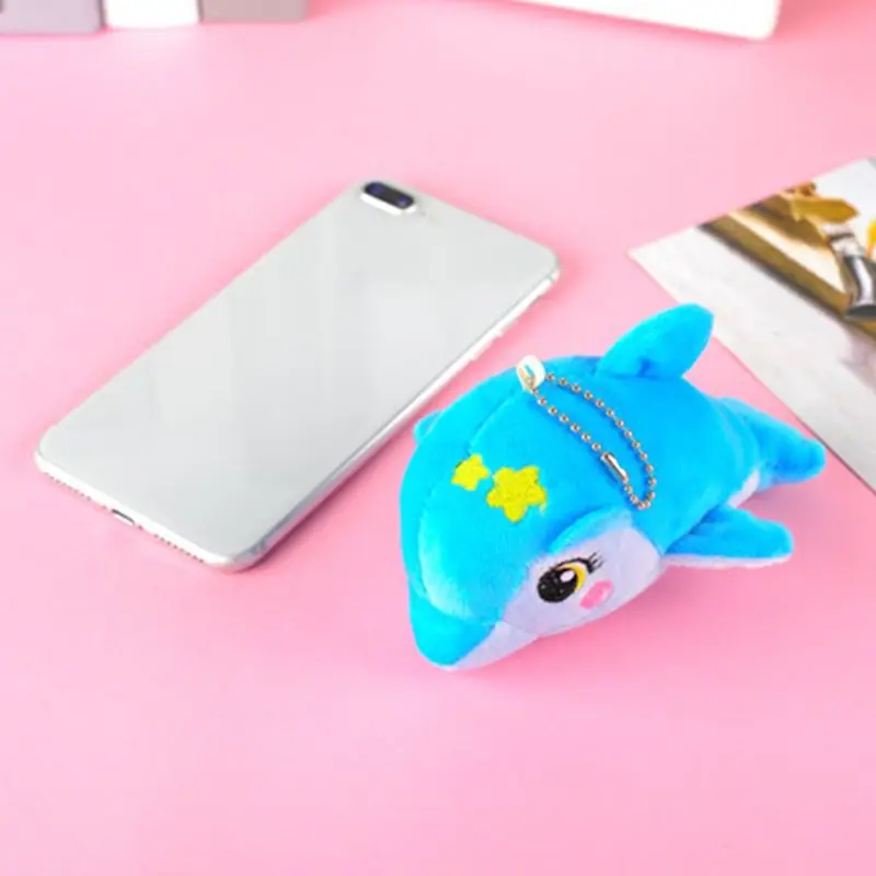 

Mini Dolphin Plush Doll Pendant Cute Marine Animal Soft Stuffed Toy Cartoon Lovely Key Chain Mobile Phone Pendants