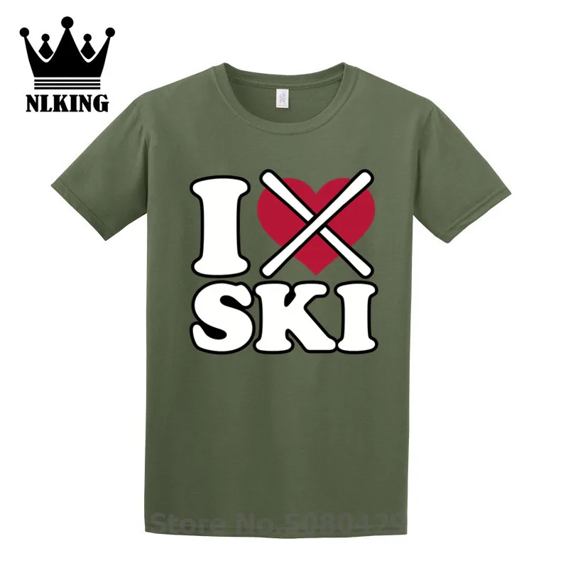 Футболки с компьютерным принтом Я люблю кататься на лыжах и снова барабанная