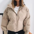 Хлопковое зимнее пальто, женская теплая короткая куртка на молнии, женские парки, спортивные женские куртки оверсайз с воротником-стойкой, 2020, верхняя одежда DR2366