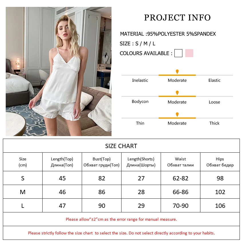 

HiLoc Ruffled Solid Color Sleepwear 2 Piece Set Women Pajama Sets Sexy Camisole Sleep Tops Satin Sleeveless Homewear Spring 2021