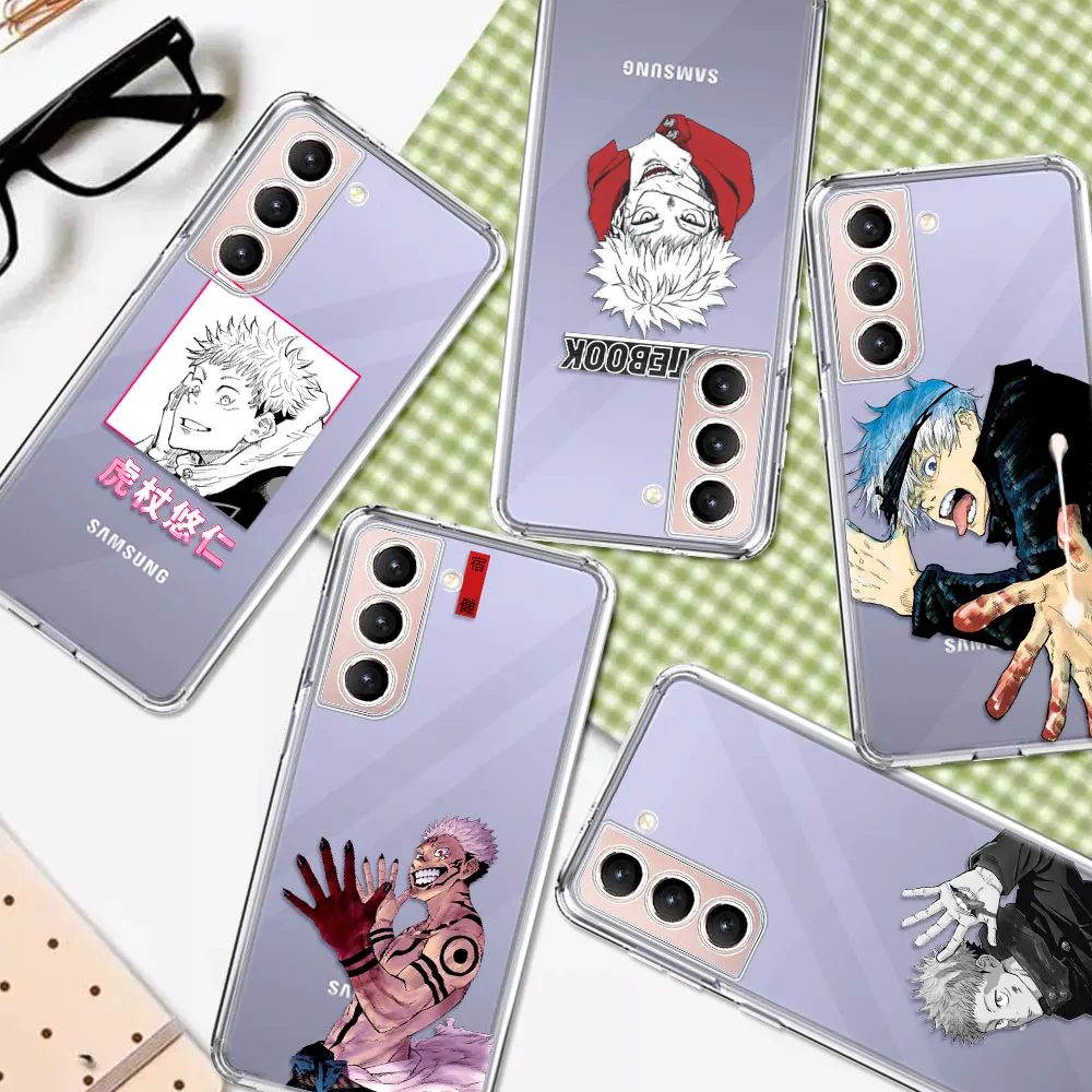 

Tpu Clear Case For Samsung S21 S20 FE S10 Plus S9 S8 Galaxy Note 10 20 Ultra 5G Phone Cover Carcasa Ryomen Sukuna Jujutsu Kaisen