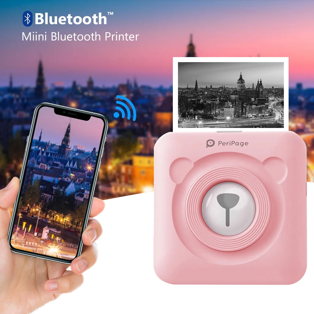 Bluetooth 4 0 Термальность фотопринтер Беспроводной бескраскового Мини карманный