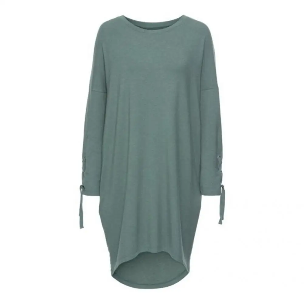 Привлекательное платье длиной выше колена с круглым вырезом женское | Женская