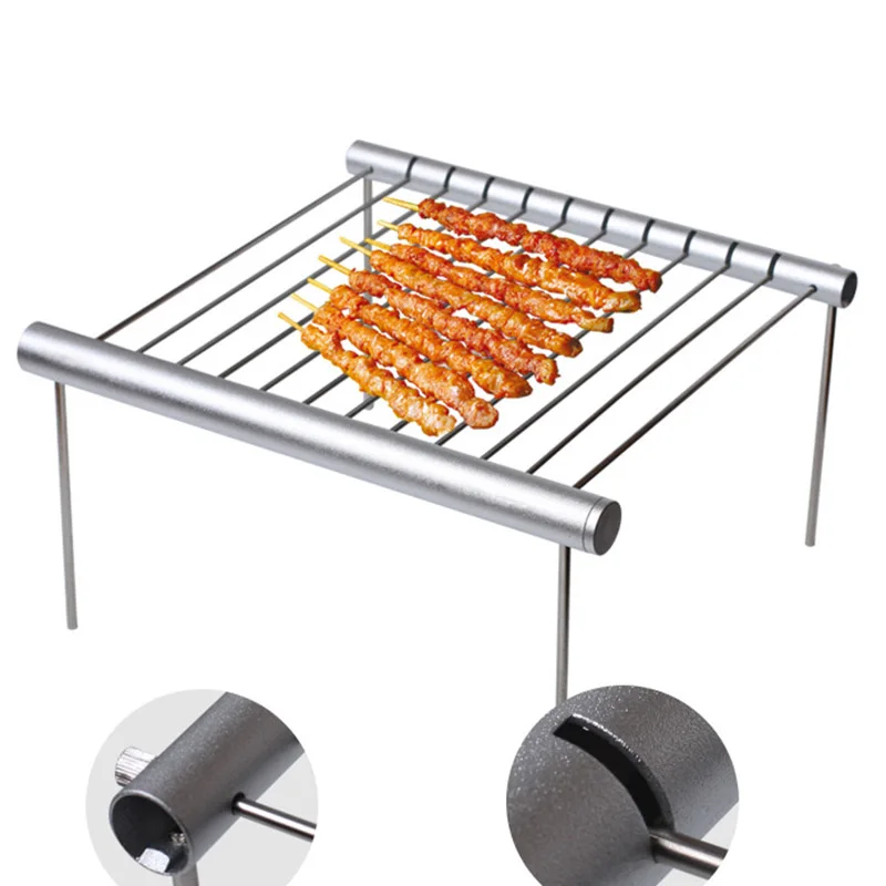 Карманный гриль для барбекю портативный из нержавеющей стали складной