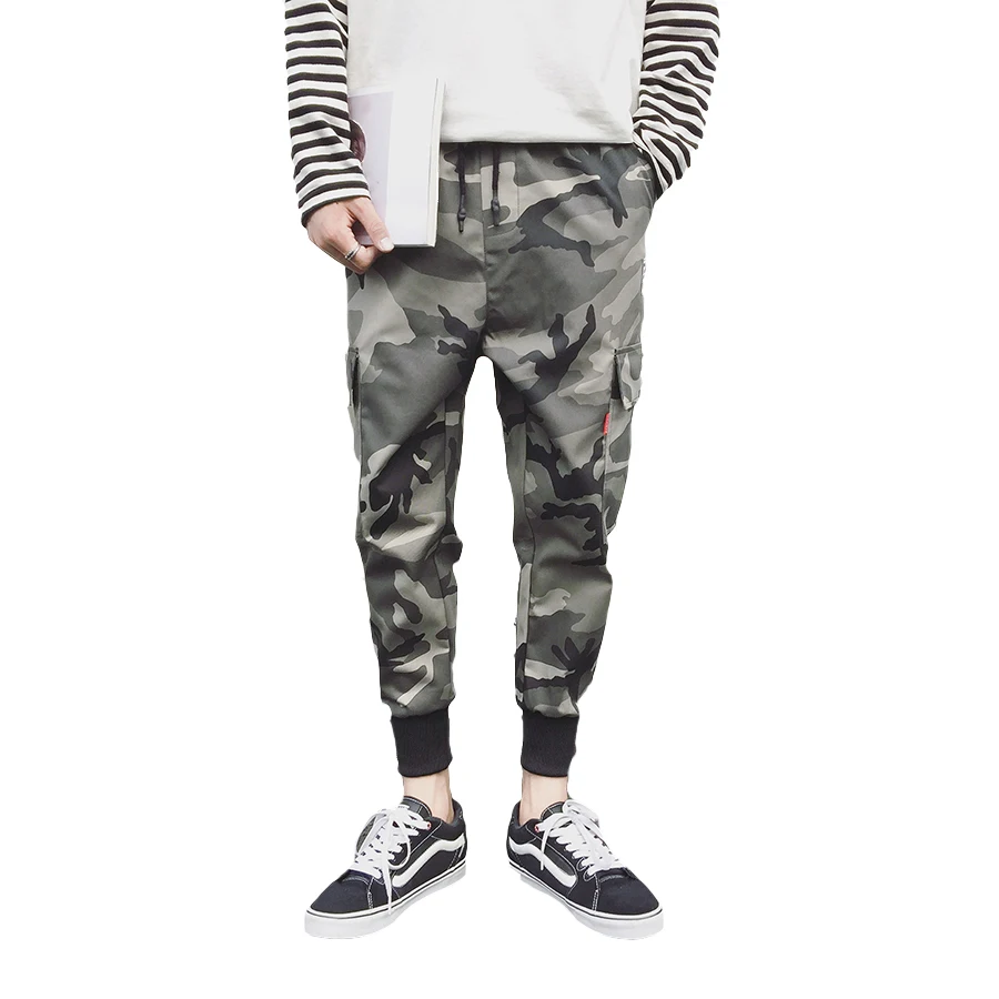 Гарем карго Мужские штаны для бега хип хоп тактические модные камуфляжные брюки