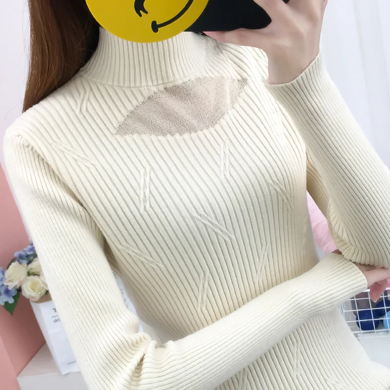 

Autumn Women's 2020 New Korean Style Pullover Sweater Women's Long-Sleeved Bottoming Shirt Slim Fit Mock Neck Sweater Women's