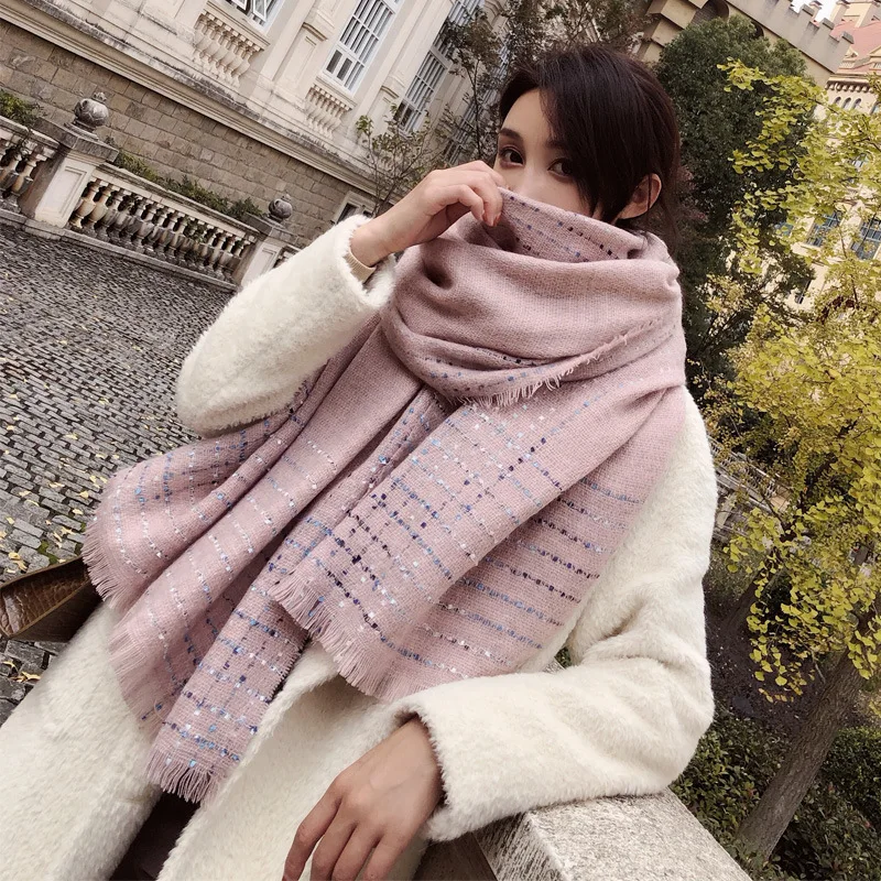

185*65cm Autumn Winter Female Plaid Scarf Women Cashmere Scarves Small Lattice Long Shawl Wrap Blanket Warm Tippet