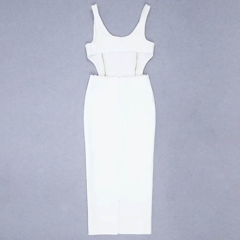 

Wholesale 2020 summer woman's dress white Spaghetti Strap celebrity boutique cocktail party bandage long dress