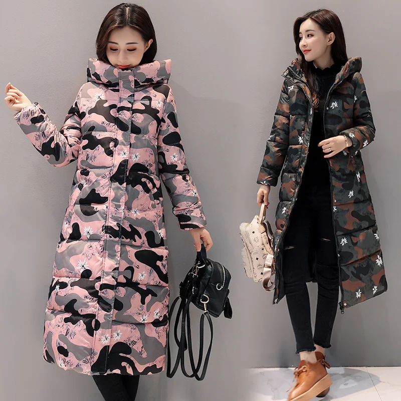 Зимнее пальто для женщин с хлопковой подкладкой одежда длинного размера плюс
