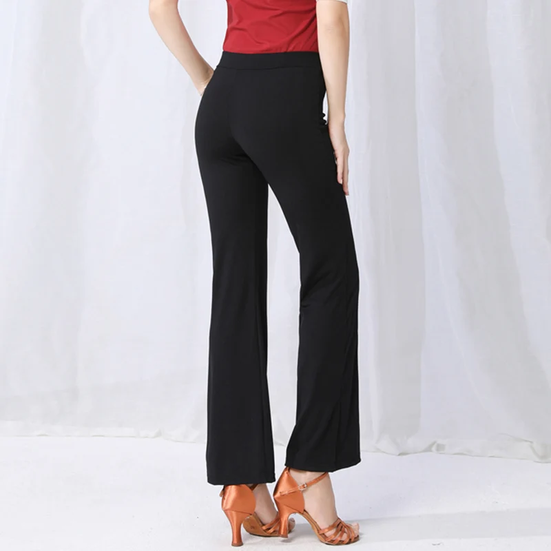 

Latin Dance Pants Ladies Black High Waist Trousers Salsa Tango Samba Cha Cha Dancing Clothes Adult Ballroom Practice Wear DN4404