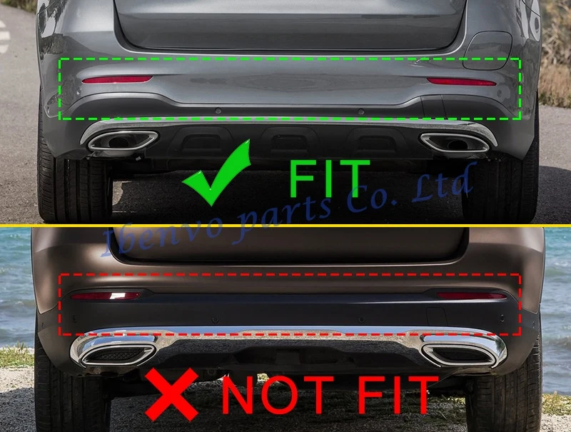 Хром туман светильник Задний Бампер Планки отражатель Крышка для Mercedes Benz GLC класс