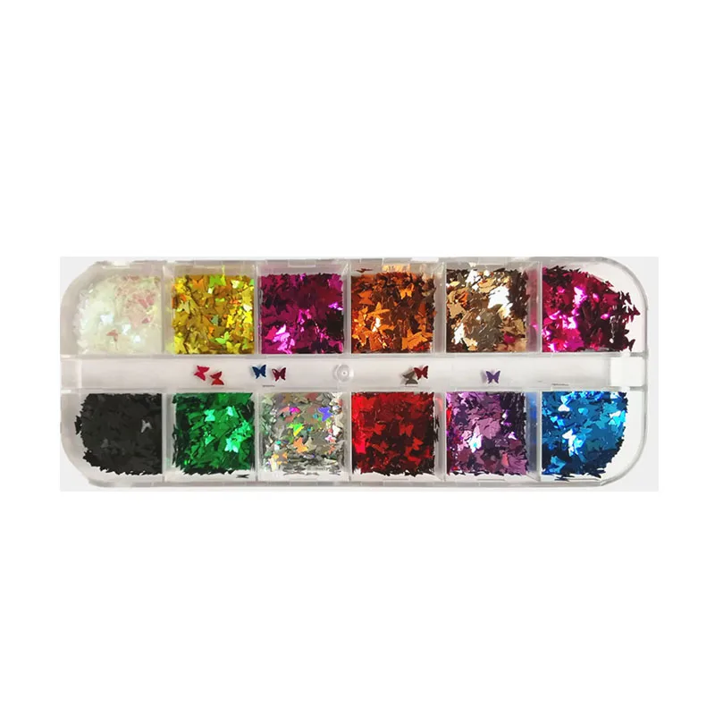 Блестящая бабочка в форме ногтей блестки зеркальный ломтик голографическое