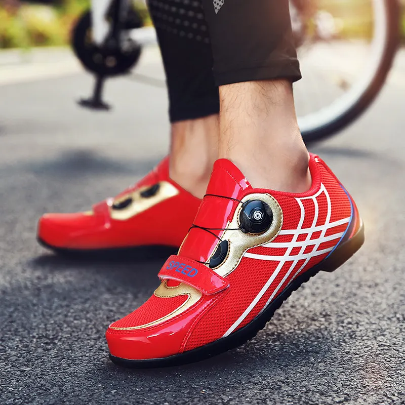 

Red Sneakers Cycling Shoes Men Outdoor Sport Anti-slip Non-locking Road Bike Shoes Women Man Bicycle Sneakers sapatilha ciclismo