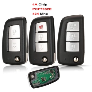 Jingyuqin 23 btn дистанционный флип Автомобильный ключ 4A чип 434 МГц для Nissan Qashqai Rogue PCF7952E контроль оригинальный складной ключ...