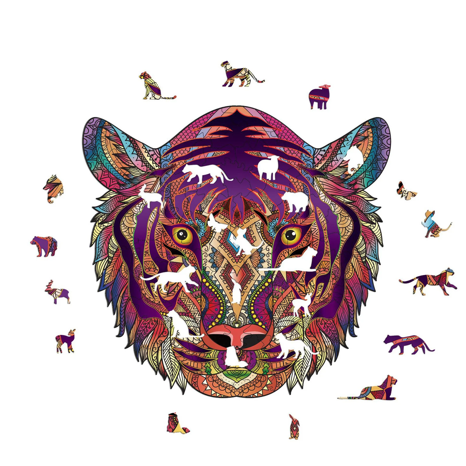 

Wooden Puzzles Unique Shape Puzzle Pieces Best Gift For Adults Children Tiger Puzzle Ideal For The Family Game Collection