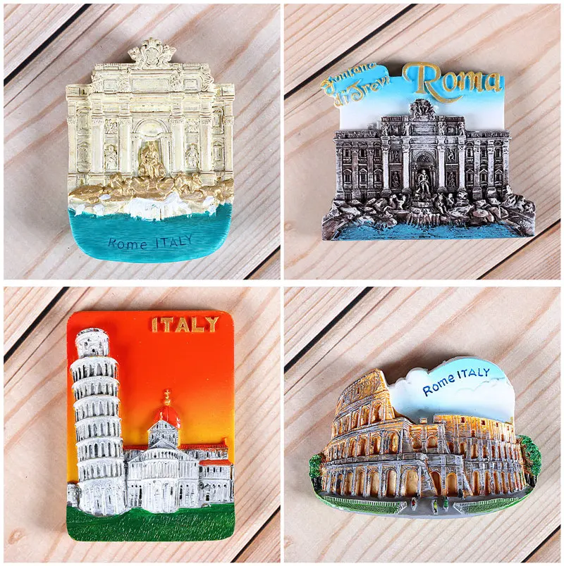 Magnetic refrigerator magnets Italy Switzerland Chile Austria European countries Tourist attractions souvenir Home decoration