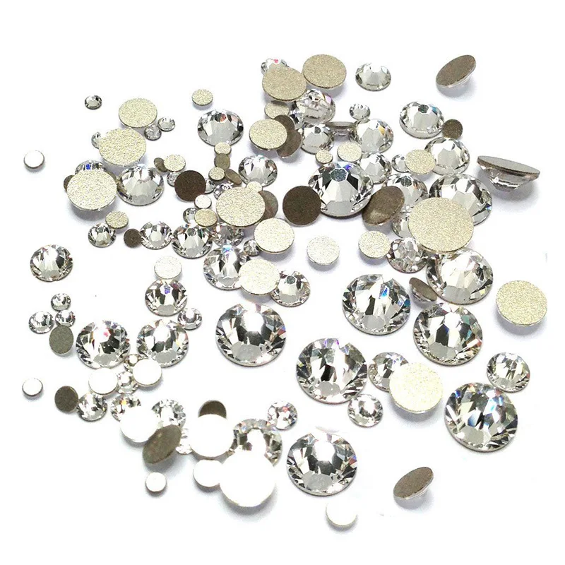 

Super Clear Crystal Rhinestones Glass Non Hotfix Flatback Strass Sewing Fabric Garment Rhinestone Adhesive Nail Art Stone